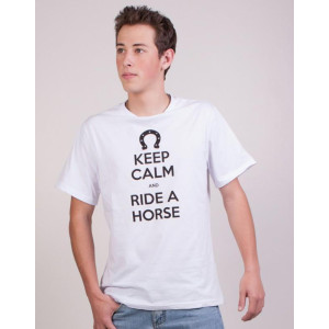 Camiseta Keep Calm and Ride a Horse - Branca